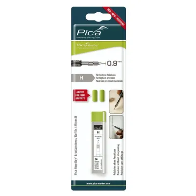 Комплект грифелей 7050/SB для строительного карандаша Pica-FINE Dry (24 шт. в блистере с 2 доп.ластиками) (H)