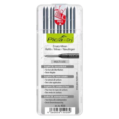 Грифель Pica-Marker 4030 для карандаша Pica-Dry 3030, графитовый, 10 шт.
