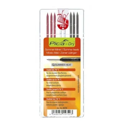 Грифель Pica-Marker 4070 для карандаша Pica - Dry 3030 (3 красных, 2 белых, 3 графитовых)